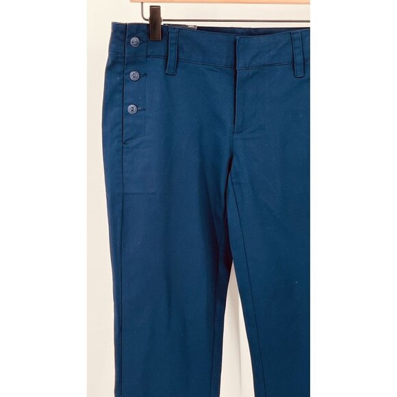 Tommy Hilfiger Pants Straight Leg Sailor Style Size 2 Navy Blue Button Detail - Picture 2 of 14